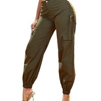 Women's Daily Simple Style Solid Color Full Length Pocket Casual Pants Cargo Pants main image 2
