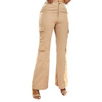 Women's Holiday Daily Simple Style Solid Color Full Length Pocket Casual Pants Cargo Pants main image 2