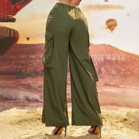 Women's Holiday Daily Simple Style Solid Color Full Length Pocket Casual Pants Cargo Pants main image 5