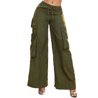 Women's Holiday Daily Simple Style Solid Color Full Length Pocket Casual Pants Cargo Pants main image 2