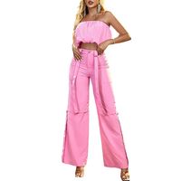 Holiday Daily Women's Sexy Solid Color Spandex Polyester Non-Ironing Treatment Tassel Pants Sets Pants Sets main image 2