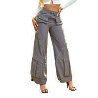 Women's Daily Simple Style Solid Color Full Length Multiple Pockets Casual Pants Cargo Pants main image 2