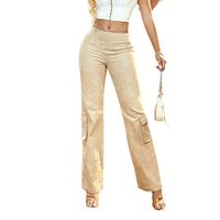 Women's Daily Simple Style Solid Color Full Length Non-Ironing Treatment Zipper Casual Pants Cargo Pants main image 2