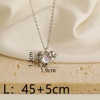 Wholesale Jewelry Y2K IG Style Bow Knot Heart Shape Alloy Copper 18K Gold Plated Pendant Necklace sku image 8