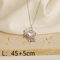 Wholesale Jewelry Y2K IG Style Bow Knot Heart Shape Alloy Copper 18K Gold Plated Pendant Necklace sku image 7