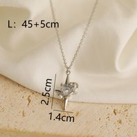 Wholesale Jewelry Y2K IG Style Bow Knot Heart Shape Alloy Copper 18K Gold Plated Pendant Necklace sku image 4
