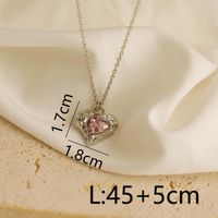 Wholesale Jewelry Y2K IG Style Bow Knot Heart Shape Alloy Copper 18K Gold Plated Pendant Necklace sku image 2