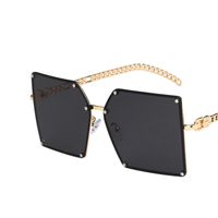New Fashion Style Korea Chain Hollow Big Box Sunglasses sku image 2