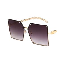 New Fashion Style Korea Chain Hollow Big Box Sunglasses sku image 3
