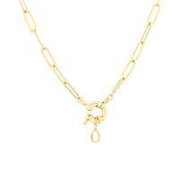 Kupfer 18 Karat Vergoldet IG-Stil Einfacher Stil Buchstabe Halskette Mit Anhänger sku image 15