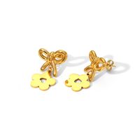 IG Style Simple Style Bow Knot 18K Gold Plated 201 Stainless Steel 304 Stainless Steel Wholesale Earrings Necklace main image 7
