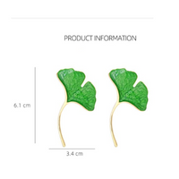 1 Pair Simple Style Ginkgo Leaf Enamel Zinc Alloy Ear Studs main image 2