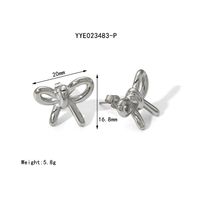 IG Style Simple Style Bow Knot 18K Gold Plated 201 Stainless Steel 304 Stainless Steel Wholesale Earrings Necklace sku image 2