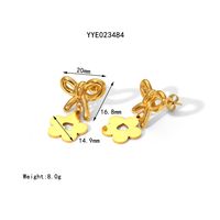 IG Style Simple Style Bow Knot 18K Gold Plated 201 Stainless Steel 304 Stainless Steel Wholesale Earrings Necklace sku image 8