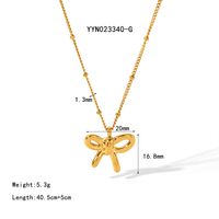 IG Style Simple Style Bow Knot 18K Gold Plated 201 Stainless Steel 304 Stainless Steel Wholesale Earrings Necklace sku image 3