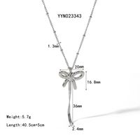 IG Style Simple Style Bow Knot 18K Gold Plated 201 Stainless Steel 304 Stainless Steel Wholesale Earrings Necklace sku image 7
