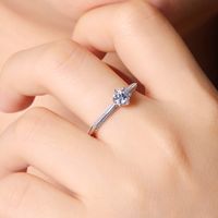 Sterling Silver Elegant Plating Inlay Geometric Lab-grown Diamonds Moissanite Rings main image 4