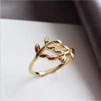 Wholesale Jewelry Simple Style Commute Leaves Alloy Rings sku image 1