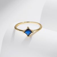 Sterling Silver 14K Gold Plated Simple Style Classic Style Commute Inlay Geometric Zircon Rings main image 5