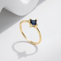 Sterling Silver 14K Gold Plated Simple Style Classic Style Commute Inlay Geometric Zircon Rings main image 1