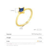 Sterling Silver 14K Gold Plated Simple Style Classic Style Commute Inlay Geometric Zircon Rings main image 4