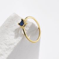 Sterling Silver 14K Gold Plated Simple Style Classic Style Commute Inlay Geometric Zircon Rings main image 6