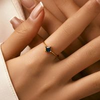 Sterling Silver 14K Gold Plated Simple Style Classic Style Commute Inlay Geometric Zircon Rings main image 3