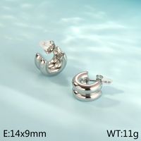 1 Pair Simple Style Solid Color 304 Stainless Steel 18K Gold Plated Ear Studs sku image 1