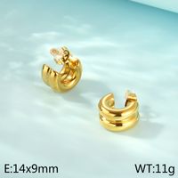 1 Pair Simple Style Solid Color 304 Stainless Steel 18K Gold Plated Ear Studs sku image 2