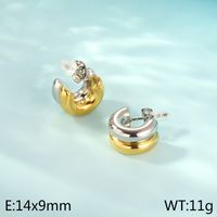 1 Pair Simple Style Solid Color 304 Stainless Steel 18K Gold Plated Ear Studs sku image 3