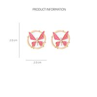 1 Pair IG Style Sweet Round Butterfly Enamel Inlay Zinc Alloy Artificial Pearls Ear Studs main image 2