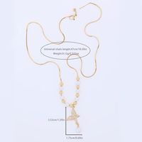 Wholesale Jewelry Elegant Simple Style Butterfly Imitation Pearl Copper Zircon 18K Gold Plated White Gold Plated Plating Inlay Pendant Necklace main image 7