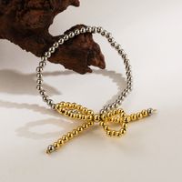 Copper 18K Gold Plated Simple Style Classic Style Beaded Patchwork Plating Round Bracelets main image 5
