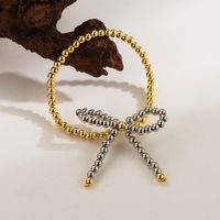 Copper 18K Gold Plated Simple Style Classic Style Beaded Patchwork Plating Round Bracelets main image 3