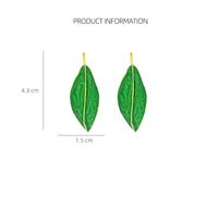 1 Pair Sweet Leaf Enamel Zinc Alloy Earrings main image 2