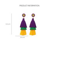 1 Pair Casual Retro Round Tassel Inlay Polyester Zinc Alloy Seed Bead Drop Earrings main image 2