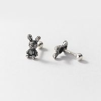 1 Pair Simple Style Classic Style Rabbit Copper Silver Plated Ear Studs main image 3