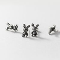 1 Pair Simple Style Classic Style Rabbit Copper Silver Plated Ear Studs main image 1