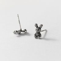 1 Pair Simple Style Classic Style Rabbit Copper Silver Plated Ear Studs main image 4