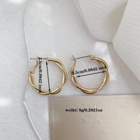 1 Pair Simple Style Solid Color Alloy White Gold Plated Gold Plated Hoop Earrings sku image 1