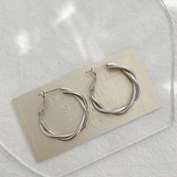 1 Pair Simple Style Solid Color Alloy White Gold Plated Gold Plated Hoop Earrings sku image 2