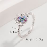 Sterling Silver White Gold Plated Princess Sweet Inlay Beetles Dragonfly Butterfly Zircon Rings sku image 13