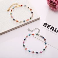 Anklet Jewelry Creative Simple  Seven Color Water Drop Devil's Eye Anklet  Wholesale Nihaojewelry main image 5