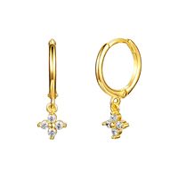 European And American French Style Geometric Zircon-studded  Flower Earrings Earrings sku image 1