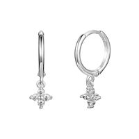 European And American French Style Geometric Zircon-studded  Flower Earrings Earrings sku image 2