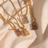 Fashion Geometric Stainless Steel Plating Zircon Gold Plated Necklace main image 1