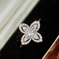 Design Sense Necklace Female Four-leaf Clover Pendant Niche Full Diamond Ring Net Celebrity Wild Temperament Earrings main image 4