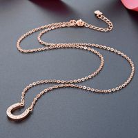 Fashion Diamond Horseshoe S925 Silver Necklace Simple Female Short Necklace Wholesale main image 4