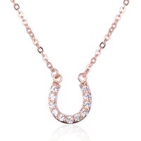 Fashion Diamond Horseshoe S925 Silver Necklace Simple Female Short Necklace Wholesale main image 6