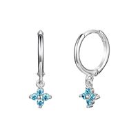 European And American Entry Lux French Style Sterling Silver Needle Ins Geometric Diamond-embedded Colorful Flower Earring Ear Clip Fashion Earrings For Women sku image 7
